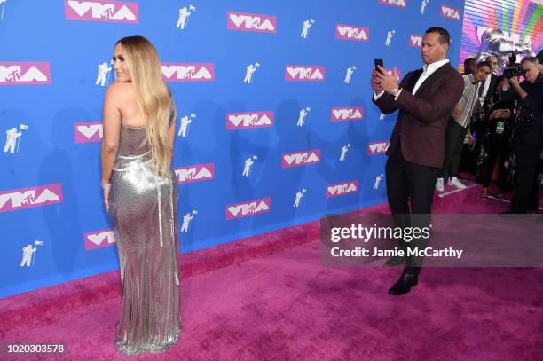 Alex Rodriguez and Jennifer Lopez attends the 2018 MTV Video Music Awards at Radio City Music Hall on August 20, 2018 in New York City.