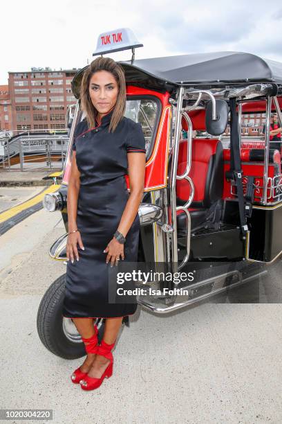 German singer Sabrina Setlur during the 'Global Gladiators' photo call on August 20, 2018 in Berlin, Germany.