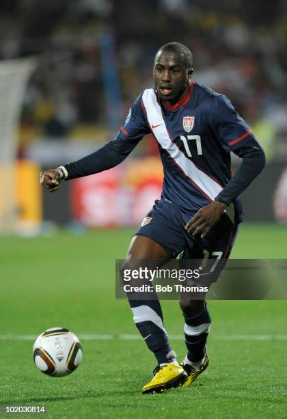 Jozy Altidore of the USA during the 2010 FIFA World Cup South Africa Group C match between England and USA at the Royal Bafokeng Stadium on June 12,...