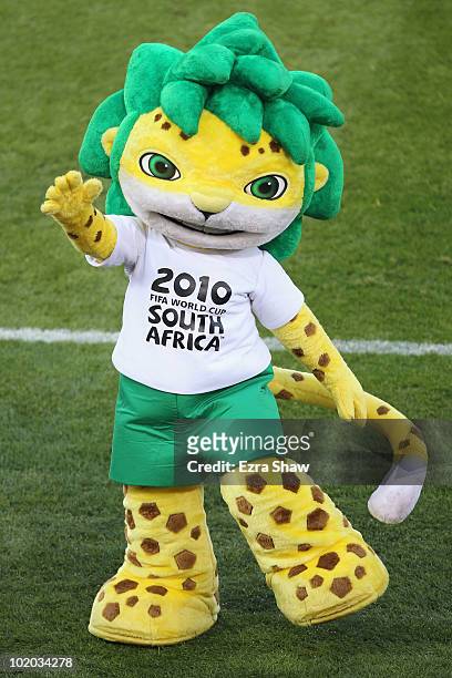 World Cup mascot Zakumi ahead of the 2010 FIFA World Cup South Africa Group D match between Serbia and Ghana at Loftus Versfeld Stadium on June 13,...