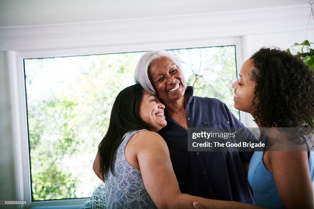 Three generations of women bonding at home