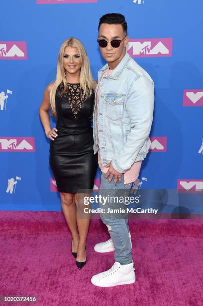 Lauren Pesce and Mike The Situation Sorrentino attend the 2018 MTV Video Music Awards at Radio City Music Hall on August 20, 2018 in New York City.