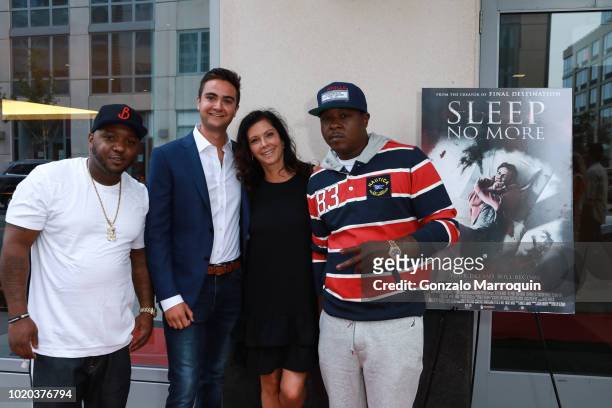 Lil Cease, Michael Moss, Shari Moss and Jadakiss during the Premiere For RLJ Entertainment's "Sleep No More" on August 20, 2018 in Brooklyn City.