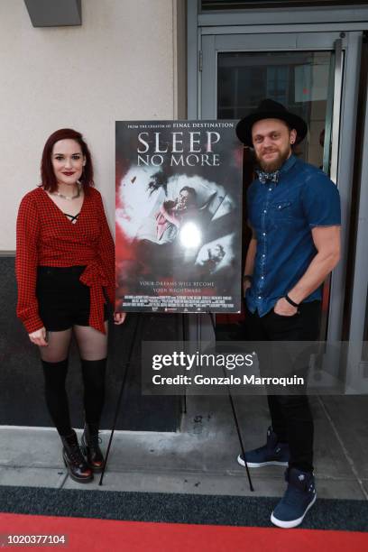 Christine Dwyer and Matt Deangelis during the Premiere For RLJ Entertainment's "Sleep No More" on August 20, 2018 in Brooklyn City.