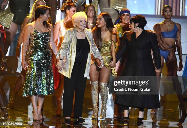 Lani Grande, Marjorie Grande, Ariana Grande, and Joan Grande perform onstage during the 2018 MTV Video Music Awards at Radio City Music Hall on...