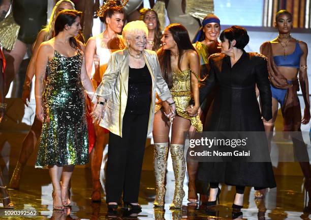 Lani Grande, Marjorie Grande, Ariana Grande, and Joan Grande perform onstage during the 2018 MTV Video Music Awards at Radio City Music Hall on...