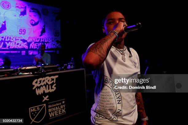 Young M.A. Performs at Major League Soccer Kicks Off Heineken Rivalry Week on August 20, 2018 in Brooklyn, New York.