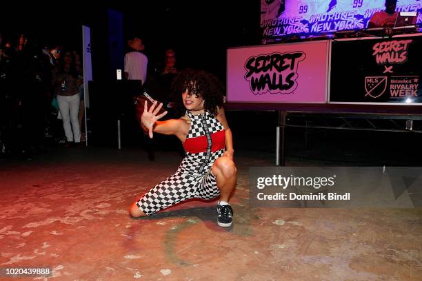 Breakdance performance at the Major League Soccer Kicks Off Heineken Rivalry Week on August 20, 2018 in Brooklyn, New York.