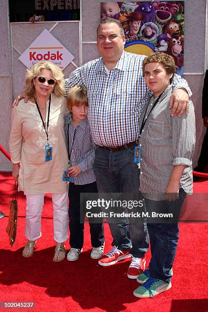 Actor Jeff Garlin, wife Marla Garlin, sons James and Duke arrive at premiere of Walt Disney Pictures' "Toy Story 3" held at El Capitan Theatre on...