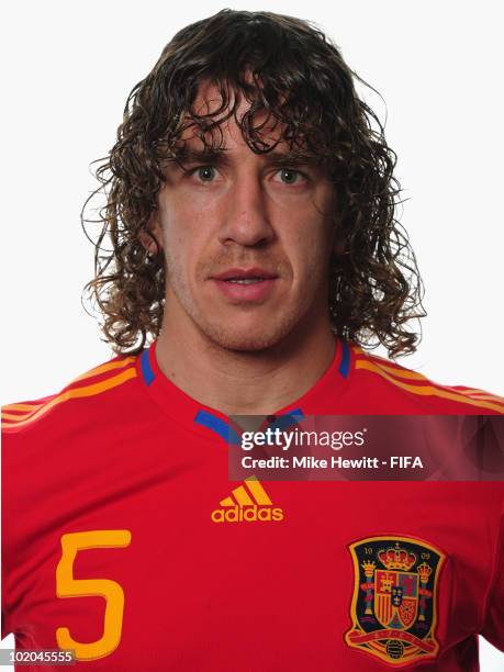 Carles Puyol of Spain poses during the official Fifa World Cup 2010 portrait session on June 13, 2010 in Potchefstroom, South Africa.