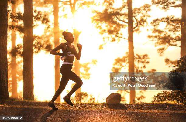 trail running. - renversement des rôles photos et images de collection