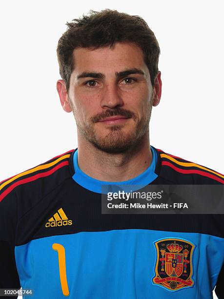 Iker Casillas of Spain poses during the official Fifa World Cup 2010 portrait session on June 13, 2010 in Potchefstroom, South Africa.