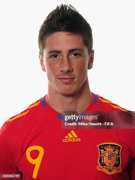 Fernando Torres of Spain poses during the official Fifa World Cup 2010 portrait session on June 13, 2010 in Potchefstroom, South Africa.