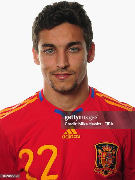 Jesus Navas of Spain poses during the official Fifa World Cup 2010 portrait session on June 13, 2010 in Potchefstroom, South Africa.