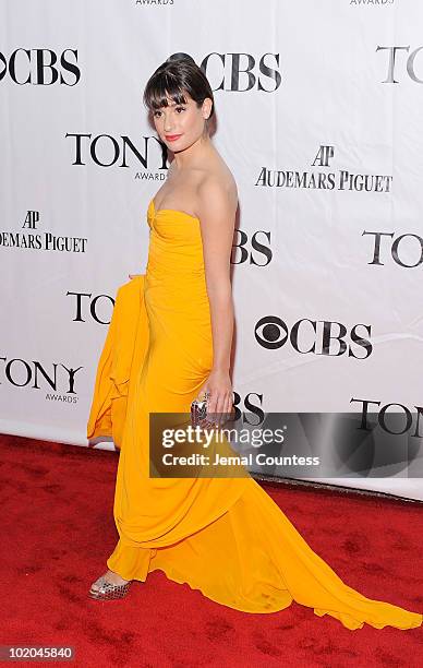 Lea Michele attends the 64th Annual Tony Awards at Radio City Music Hall on June 13, 2010 in New York City.