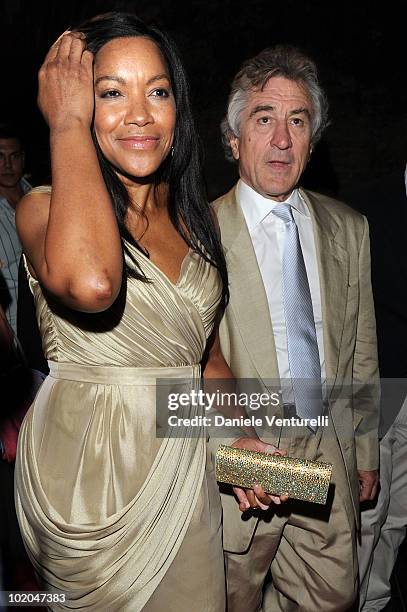 Grace Hightower and Robert De Niro attend the Premio Citta Di Taormina And Taormina Arte Award during the Taormina Film Fest 2010 on June 13, 2010 in...