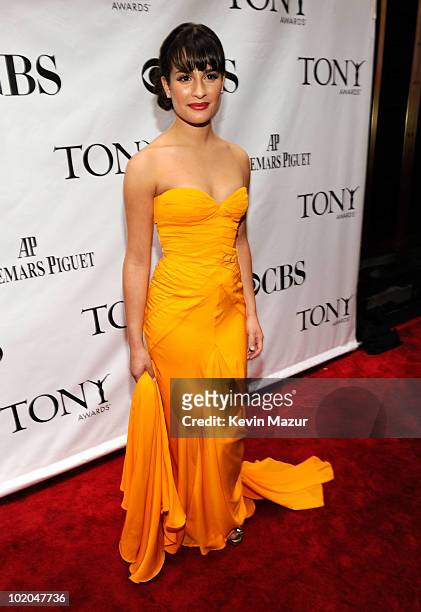 Lea Michele attends the 64th Annual Tony Awards at Radio City Music Hall on June 13, 2010 in New York City.