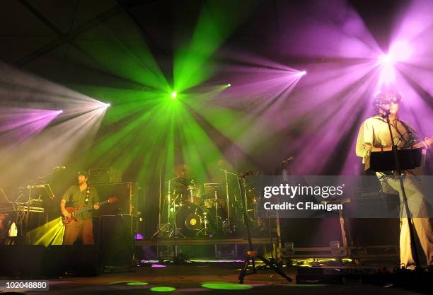 Bassist Marc Brownstein and Guitarist Jon Gutwillig of The Disco Biscuits perform during day 3 of the Bonnaroo Music and Arts Festival at the...