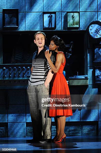 Chad Kimball and Montego Glover perform onstage during the 64th Annual Tony Awards at Radio City Music Hall on June 13, 2010 in New York City.