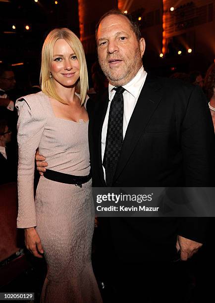 Naomi Watts and Harvey Weinstein in the audience at the 64th Annual Tony Awards at Radio City Music Hall on June 13, 2010 in New York City.