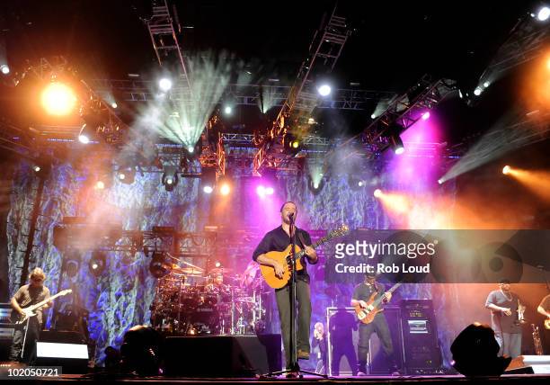 Tim Reynolds, Carter Beauford, Dave Matthews, and Stefan Lessard of the Dave Matthews Band performs during the 2010 Bonnaroo Music and Arts Festival...