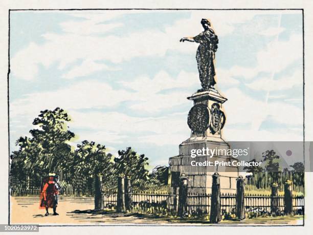 Woolwich', circa 1910. 'The Crimea Memorial. Royal Arsenal and Stores. Royal Military Academy. Population 380'. Card from a game 'containing views of...