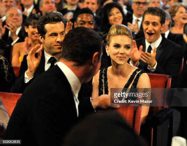 Scarlett Johansson in the audience at the 64th Annual Tony Awards at Radio City Music Hall on June 13, 2010 in New York City.