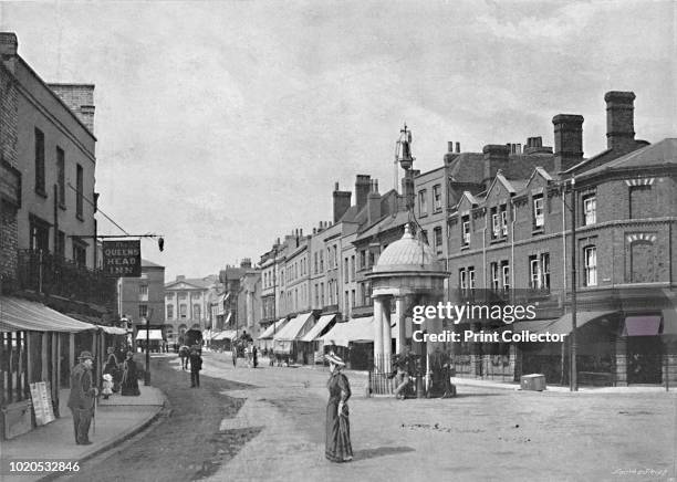 High Street', circa 1896. From Pictorial England and Wales. [Cassell and Company, Limited, London, Paris & Melbourne, circa 1896]. Artist Poulton &...