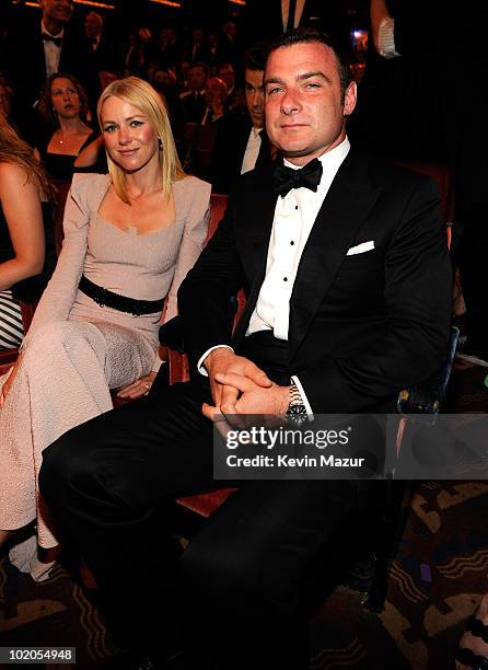 Naomi Watts and Liev Schreiber in the audience at the 64th Annual Tony Awards at Radio City Music Hall on June 13, 2010 in New York City.