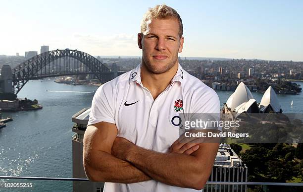 James Haskell, of England, looks out from the roof of the Intercontinental Hotel over the Sydney Opera House on June 14, 2010 in Sydney, Australia.