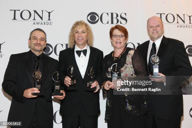 Joe DiPietro, David Bryan, Sue Frost and Randy Adams attend the 64th Annual Tony Awards at The Sports Club/LA on June 13, 2010 in New York City.