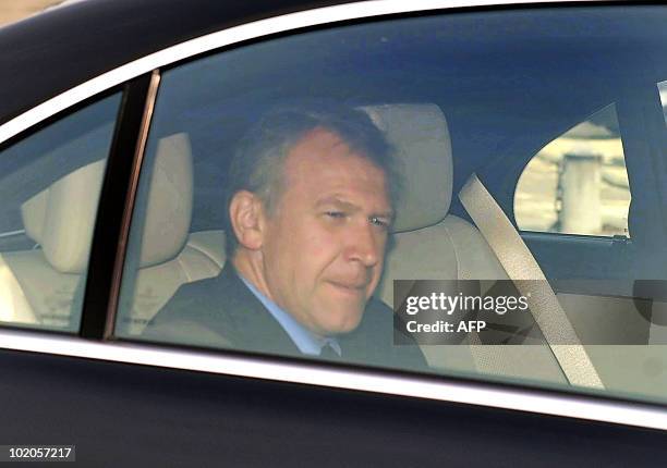 Outgoing Belgian Prime Minister Yves Leterme arrives for his weekly consultation with King Albert II, on June 14, 2010 at the Royal Castle in...