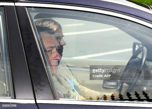 Chamber chairman Patrick Dewael arrives for a consultation with King Albert II, on June 14, 2010 at the Royal Castle in Laeken-Laken, Brussels, the...