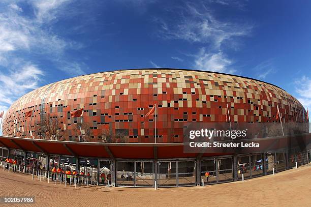 General view of Soccer City Stadium ahead of the 2010 FIFA World Cup Group E match between Netherlands and Denmark at Soccer City Stadium on June 14,...