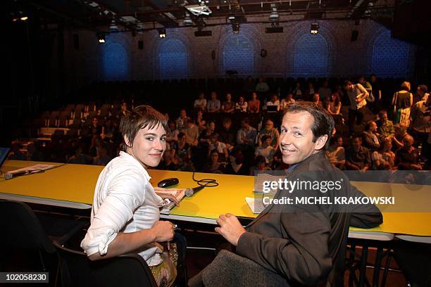 Ecolo's co-chairman Jean-Michel Javaux and Ecolo's co-chairwoman Sarah Turine pictured during a special bureau meeting of French-speaking green party...