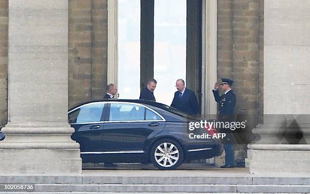 Outgoing Prime Minister Yves Leterme leaves after his weekly consultation with King Albert II , on June 14, 2010 at the Royal Castle in Laeken-Laken,...