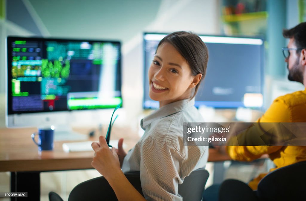 Software developers doing some research.