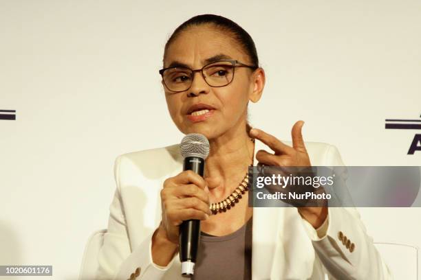 The candidate for the President of Brazil, Marina Silva, participates in the Infrastructure Forum with Presidential in São Paulo, on Monday. August...