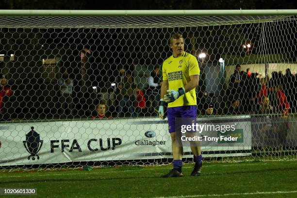 Paul Bitz of Broadmeadow Magic warms up before the start of the game during the FFA Cup round of 16 match between Broadmeadow Magic and Bentleigh...