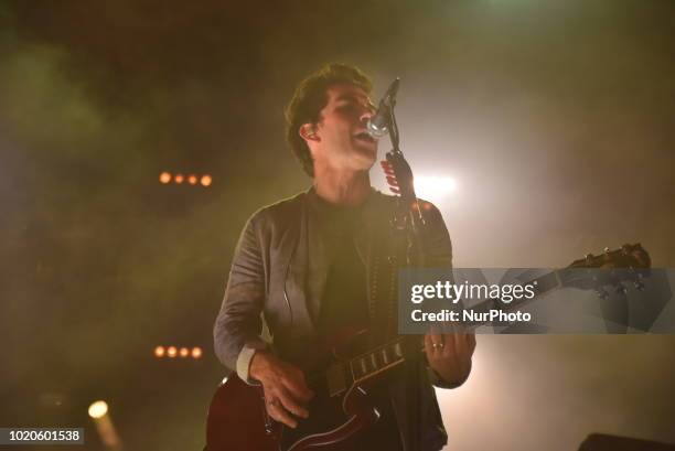 Welsh rock band Stereophonics perform on stage during day two at RiZE Festival in Chelmsford, on August 18, 2018. The band consists of Kelly Jones ,...