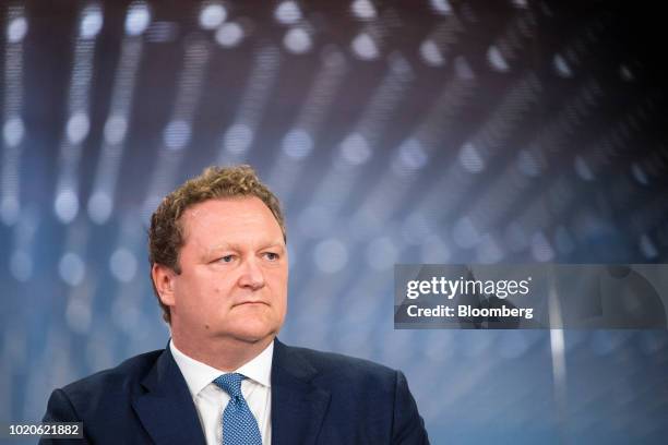 Hadley Dean, chief executive officer of Echo Polska Properties Plc , pause during a Bloomberg Television interview in London, U.K., on Tuesday, Aug....