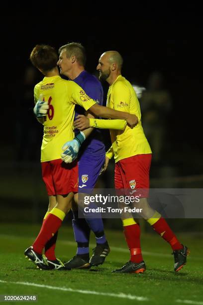 During the FFA Cup round of 16 match between Broadmeadow Magic and Bentleigh Greens at Magic Park on August 21, 2018 in Newcastle, Australia.