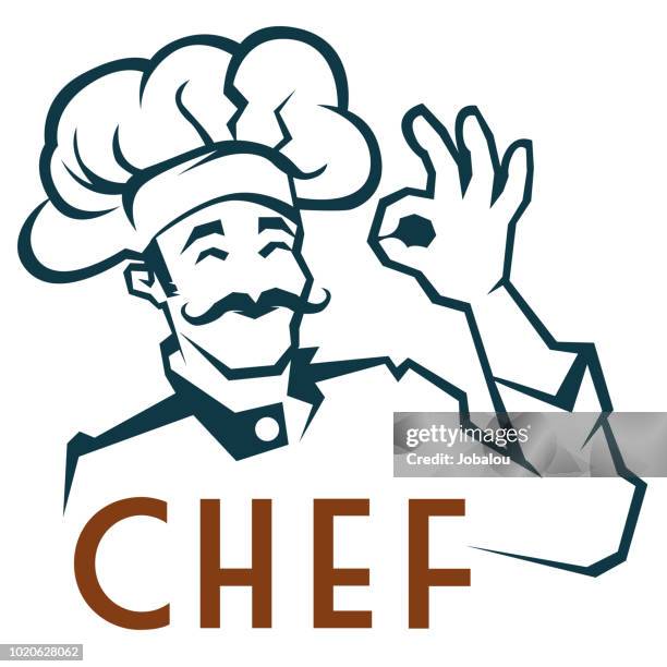 whiskered chef clip art - restaurant-waiter-uniform stock illustrations
