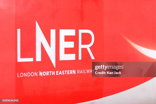 The logo of London North Eastern Railway, the new operator of the east coast mainline rail service, following the early termination of the Virgin /...