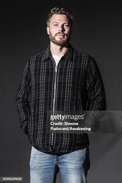 English television presenter Rick Edwards attends a photocall during the annual Edinburgh International Book Festival at Charlotte Square Gardens on...