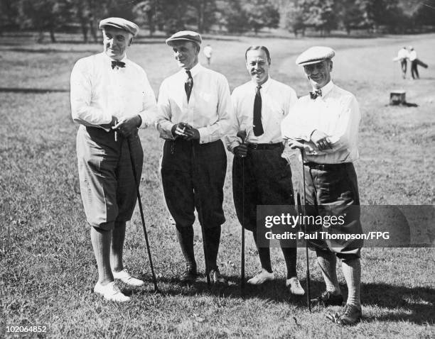 Golfers at the Piping Rock Golf Links on Long Island, 13th September 1921. From left to right, US President Warren G. Harding , Howard F. Whitney ,...