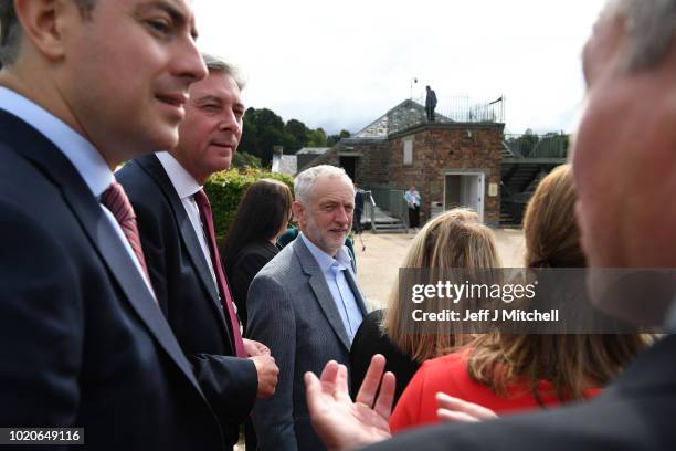 Labour leader Jeremy Corbyn and Scottish Labour Richard Leonard hold a photocall with Labour's early selected candidates in target Westminster...