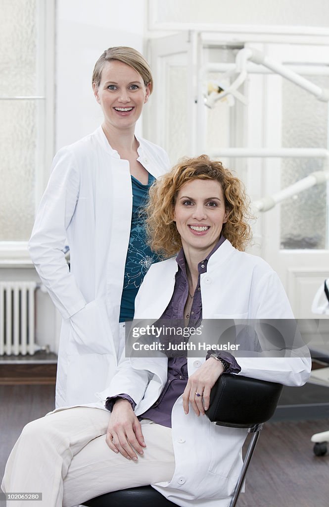 Portrait of two female dentists