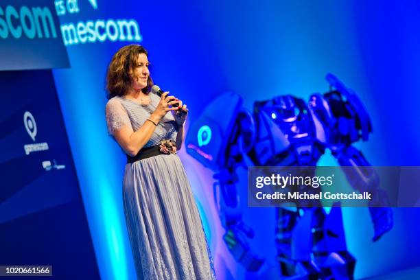 German State Minister for Digitization Dorothee Baer attenda the opening ceremony of 2018 Gamescom video games trade fair press day on August 21,...