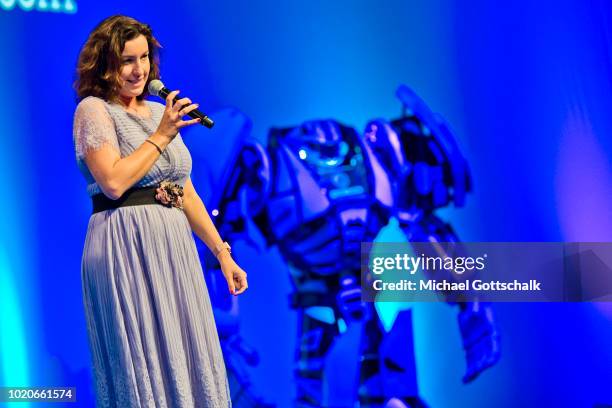 German State Minister for Digitization Dorothee Baer attenda the opening ceremony of 2018 Gamescom video games trade fair press day on August 21,...